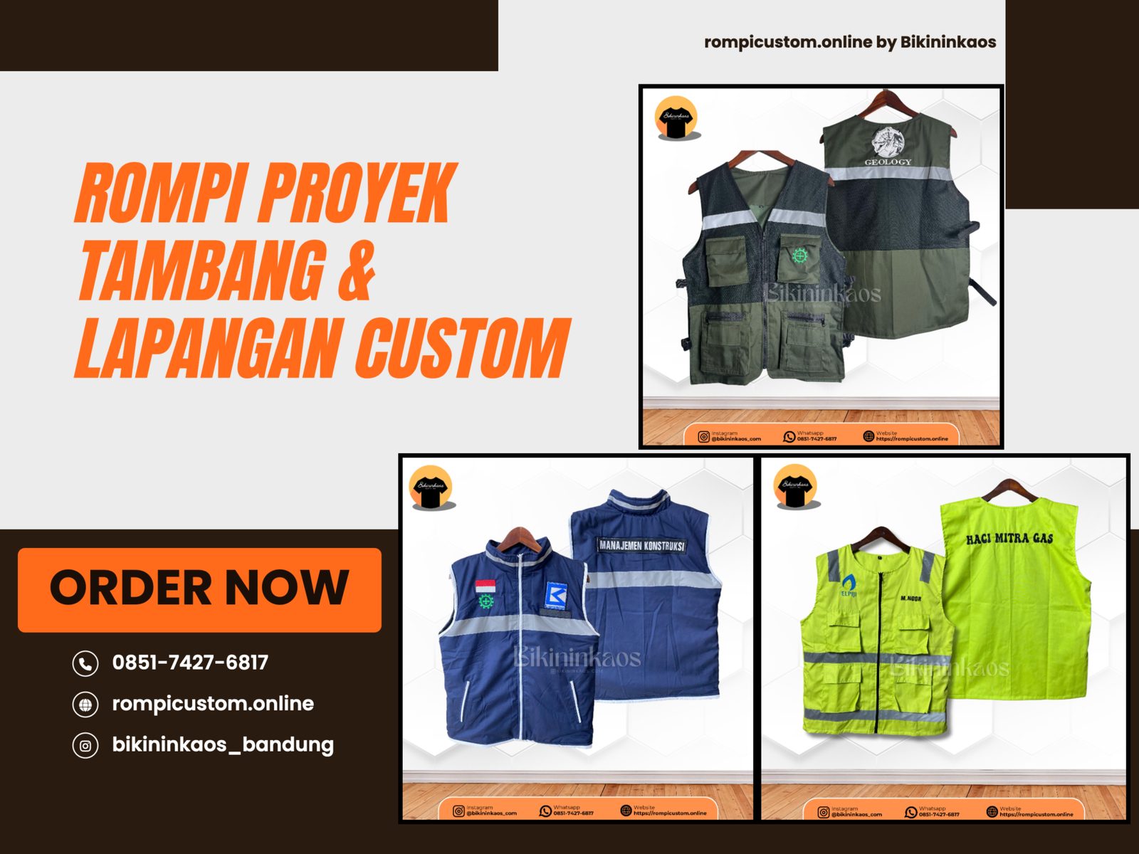 Rompi Proyek Tambang Lapangan Custom
