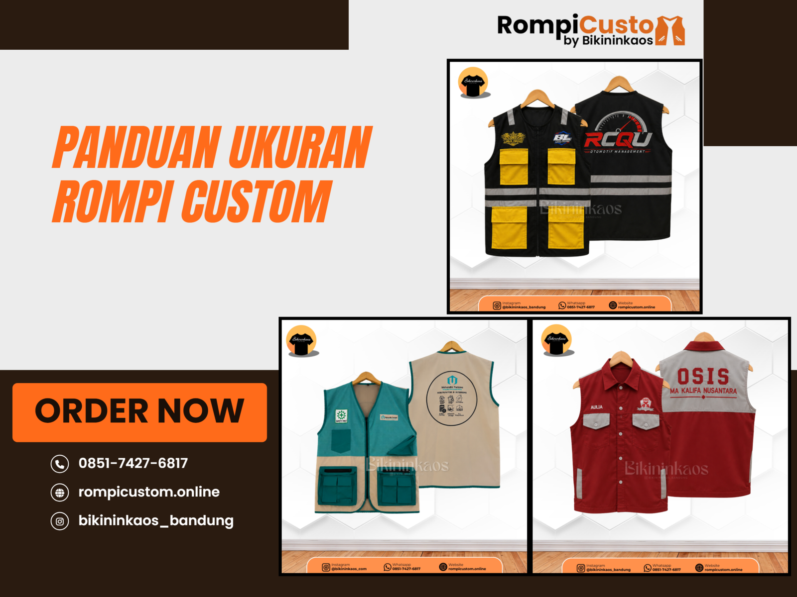 Panduan Ukuran Rompi Custom