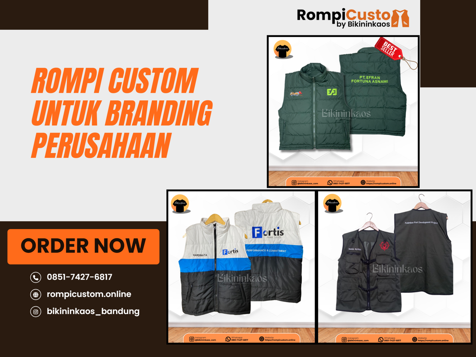 Rompi Custom untuk Branding Perusahaan